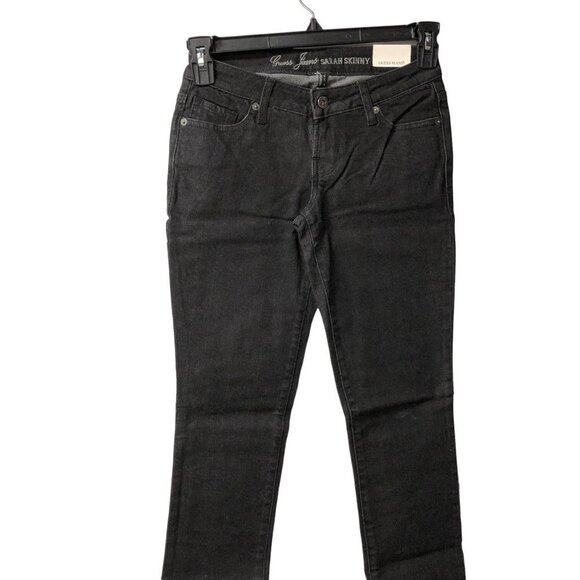 GUESS SARAH FIT LOW WAIST SKINNY BLACK JEANS‎ 24 NEW WITH TAG - Picture 3 of 9